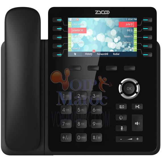 Telephone IP Ecran Rétro-Eclairé  6 Lignes de SIP PoE CooFone-D90
