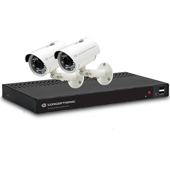 Kit de Surveillance IP 8-Canaux POE 2 x Caméras HD