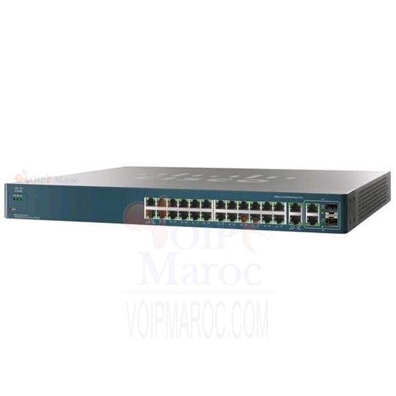 Switch 24 ports 10/100 Mbps Administrable niveau 2 + 4 ports 10/100/1000 Mbps PoE ESW-520-24P-K9