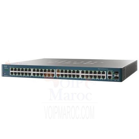 Switch 48 ports 10/100 Mbps Administrable niveau 2 + 4 ports 10/100/1000 Mbps PoE ESW-520-48P-K9