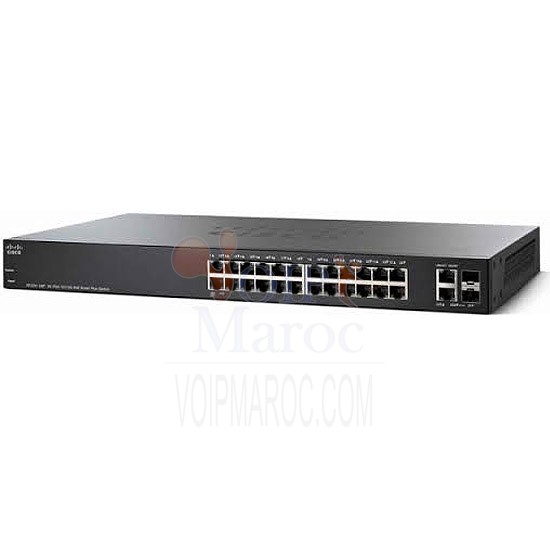 Switch 24 Ports 10/100 Mbps 12 Ports PoE + 2 Ports Gigabit Double Connectique SFP SF 220-24P