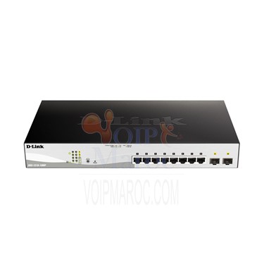 Switch manageable 8 ports Gigabit PoE + avec 2 ports Combo SFP