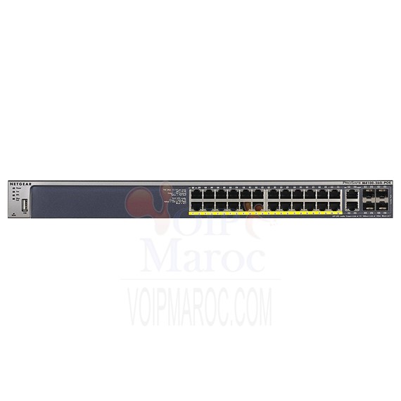 Switch Manageable Niveau 3 Poe 24 Ports Gigabit 2 Ports 1000 base-T et 4 Slots SFP GSM7226LP