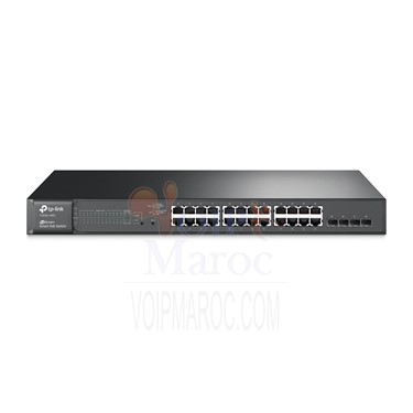 Smart Switch JetStream 24-Ports Gigabit PoE+ avec 4 emplacements SFP