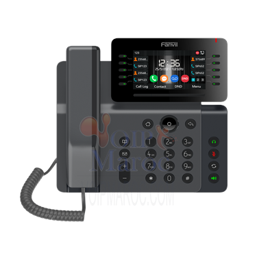 Téléphone IP Haut d'entreprise écran Couleur de 4,3 pouces,  20 Lignes SIP, Bluetooth et WiFi Intégré 10 touches DSS programmables