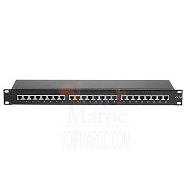 PANNEAU DE BRASSAGE 24 PORTS RJ45 CAT6 19" UTP