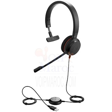 Casque EVOLVE 20 MS Mono Optimisé Lync pour Softphone VoIP
