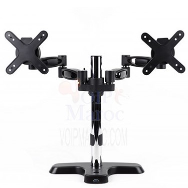 Support deux Bras et un Hub USB pour Ecrans