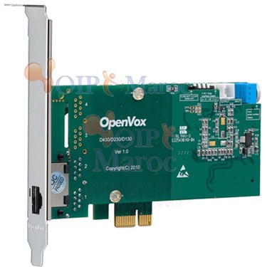 Carte T1/E1/J1 PRI 1 Port PCI-E (Version avancée, Bas Profil)