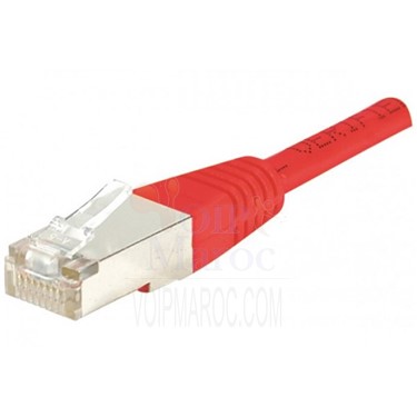 Cordon de brassage RJ45 catégorie 6a F/UTP 0.5 m (Rouge)