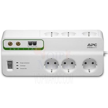 Parafoudre 6 Prises 230V avec 2 x RJ11 et 2 x Coaxial