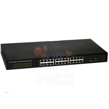 Switch 24 ports 10/100/1000 Gigabit PoE + 2 Port SFP