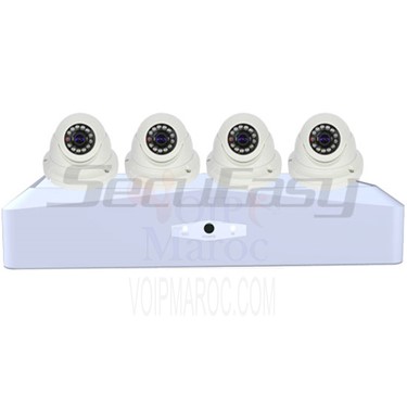 KIT NVR POE 04CH IP+04 CAMERAS IP POE 1MP