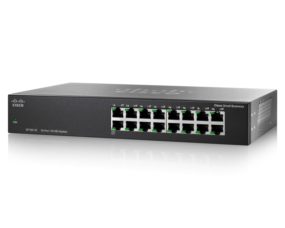 Switch Small Business 16 ports 10/100 non géré montage en rack SF110-16-UK